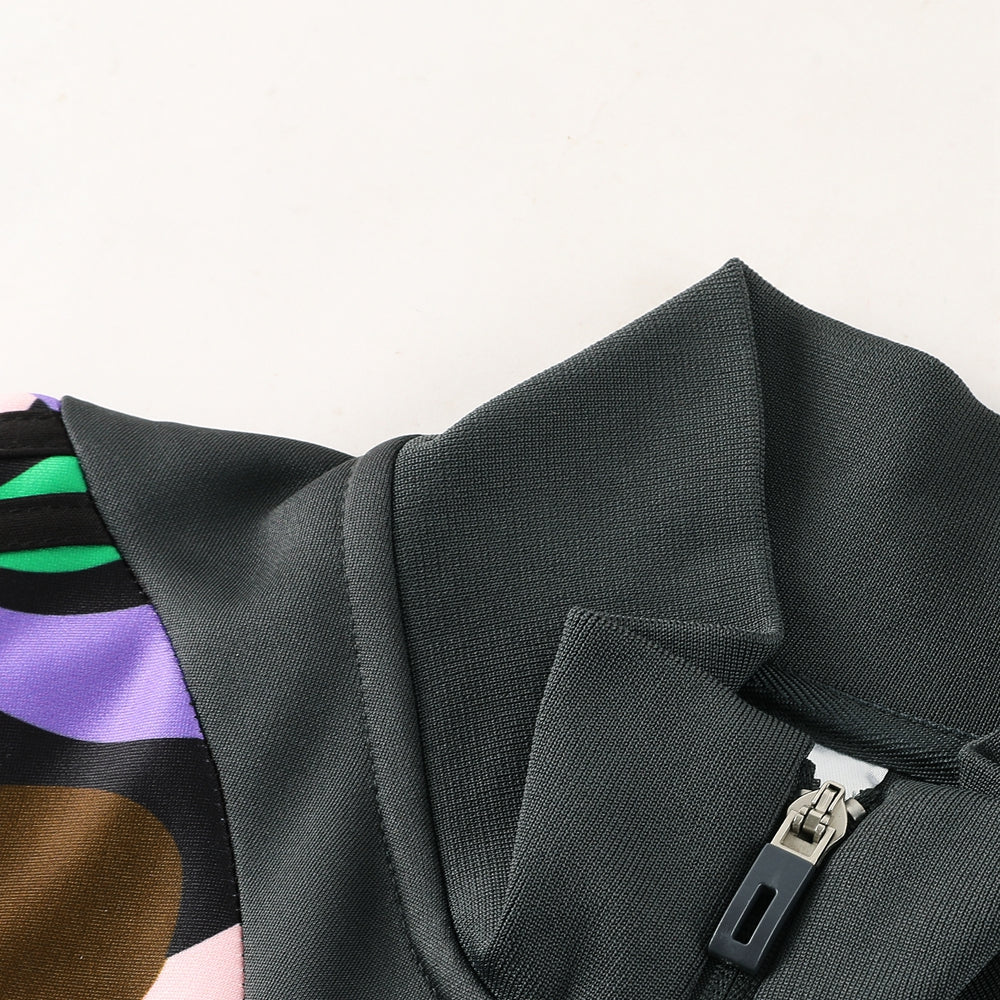Conjunto Blusa + Calça - Adidas Cinza com detalhes coloridos