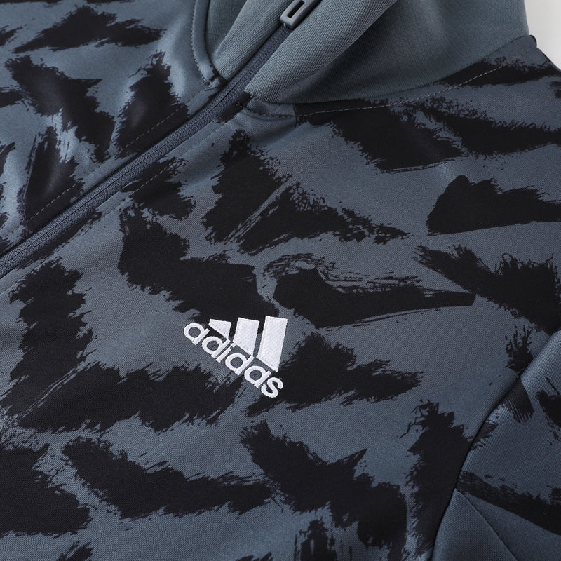 Conjunto Blusa + Calça - Adidas Cinza escuro com preto