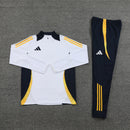 Conjunto Blusa + Calça - Adidas Branco com detalhes em amarelo