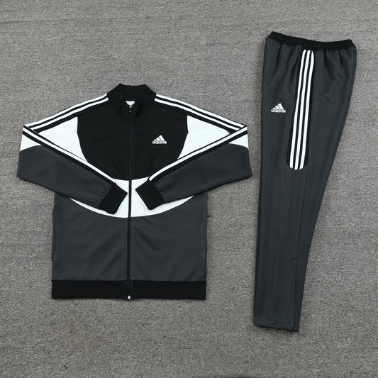 Conjunto Blusa + Calça - Adidas Preto, branco e cinza