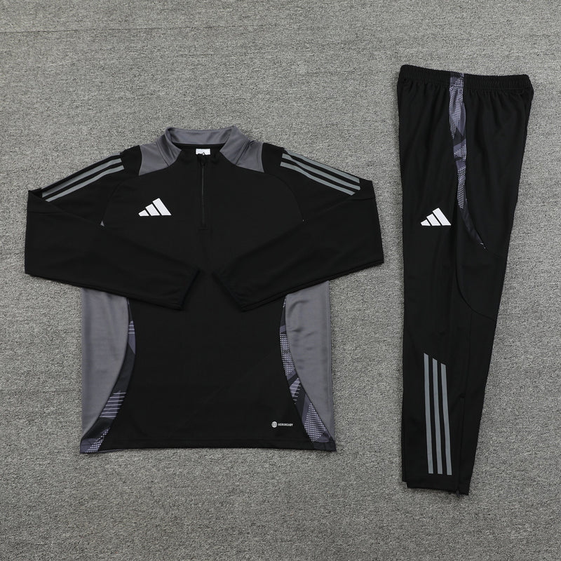 Conjunto Blusa + Calça - Adidas Preto com cinza