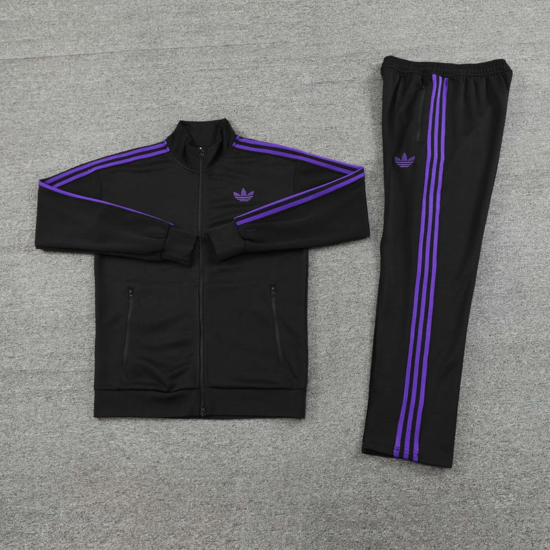 Conjunto Blusa + Calça - Adidas Preto com roxo