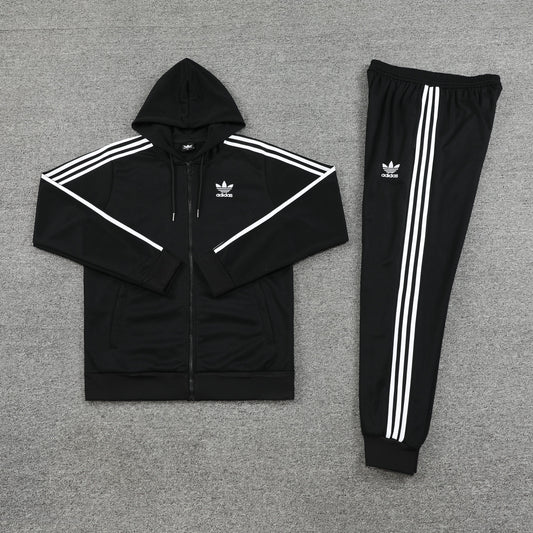 Conjunto Blusa com capuz + Calça - Adidas Preto